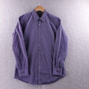 BOSS Hugo Boss Mens Slim Fit Purple Pinstripe Dress Shirt Size 16 32/33